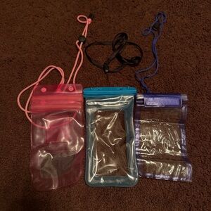 Waterproof Phone Pouch Set - Pink, Blue, Purple